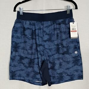 NWT GAIAM Navy Centre 7" In Athletic Shorts Slim Men Size Small Workout